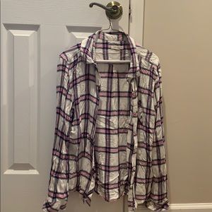 Plaid button up.  Size large
